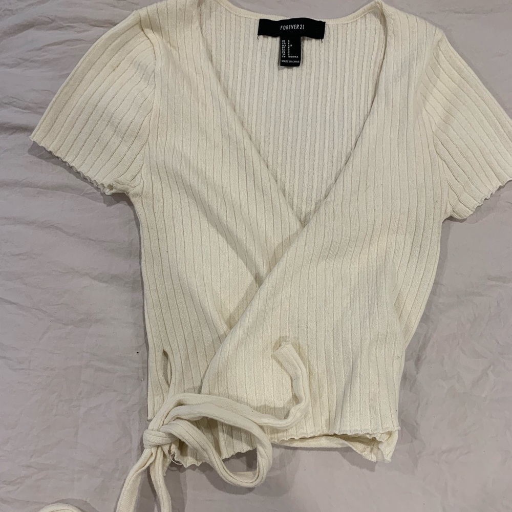 Forever 21 white wrap top